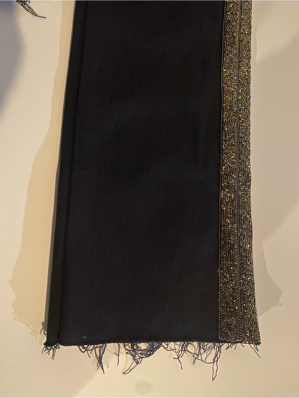 MOTHER The Rascal Ankle Fray Hem Black Denim Jeans Gold Glitter Women’s Size 28 - Picture 8 of 8